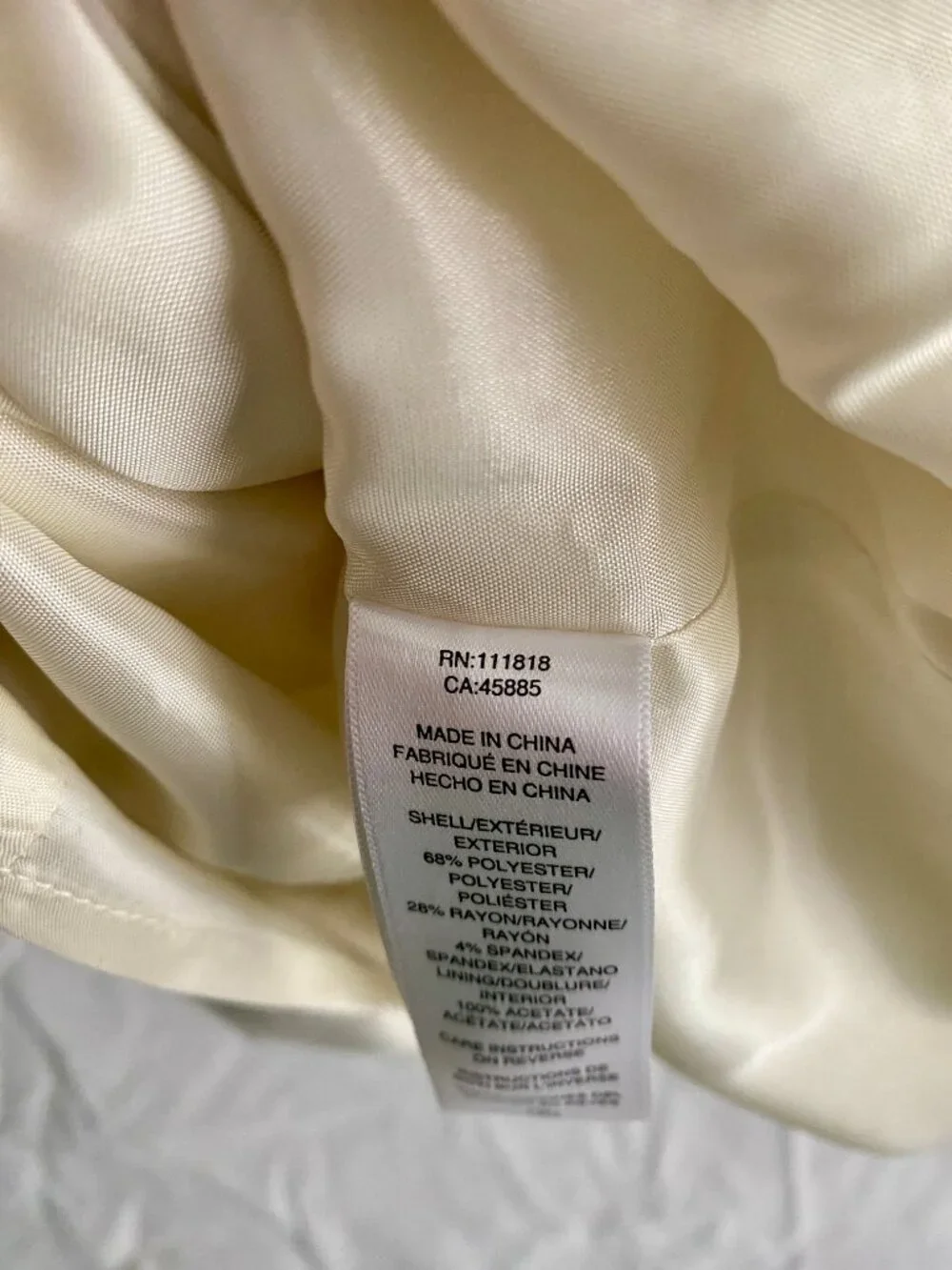 Michael Kors Womens Cream Dress Size 8 With Gold Zipper Detail